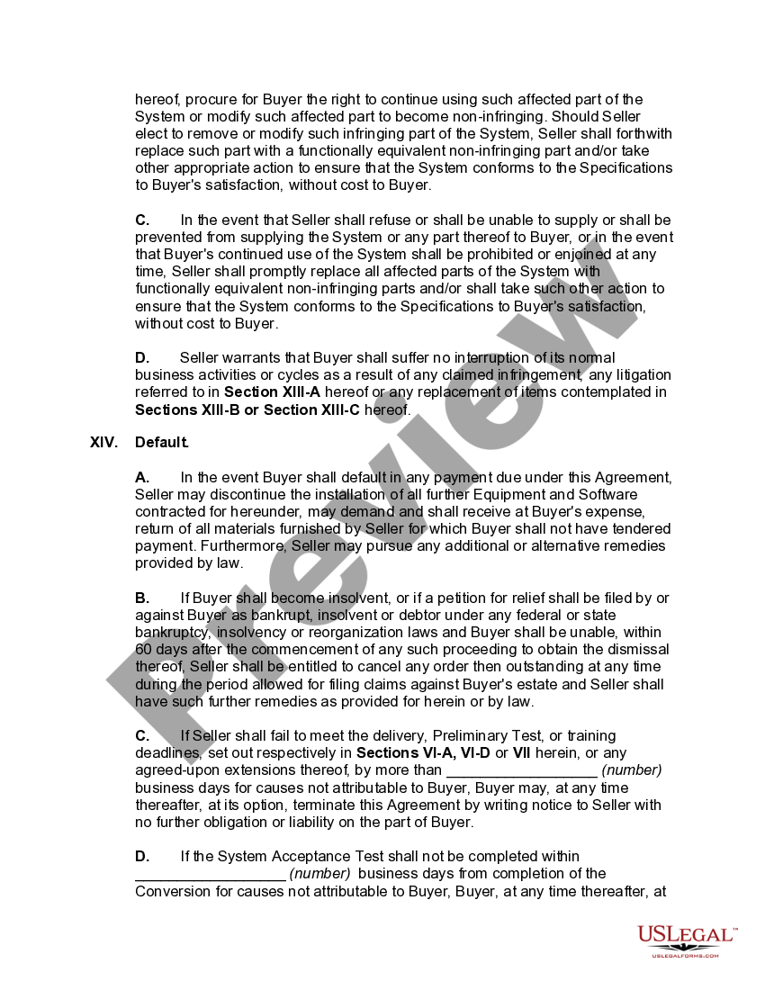 Idaho Hardware Purchase and Software License Agreement US Legal Forms