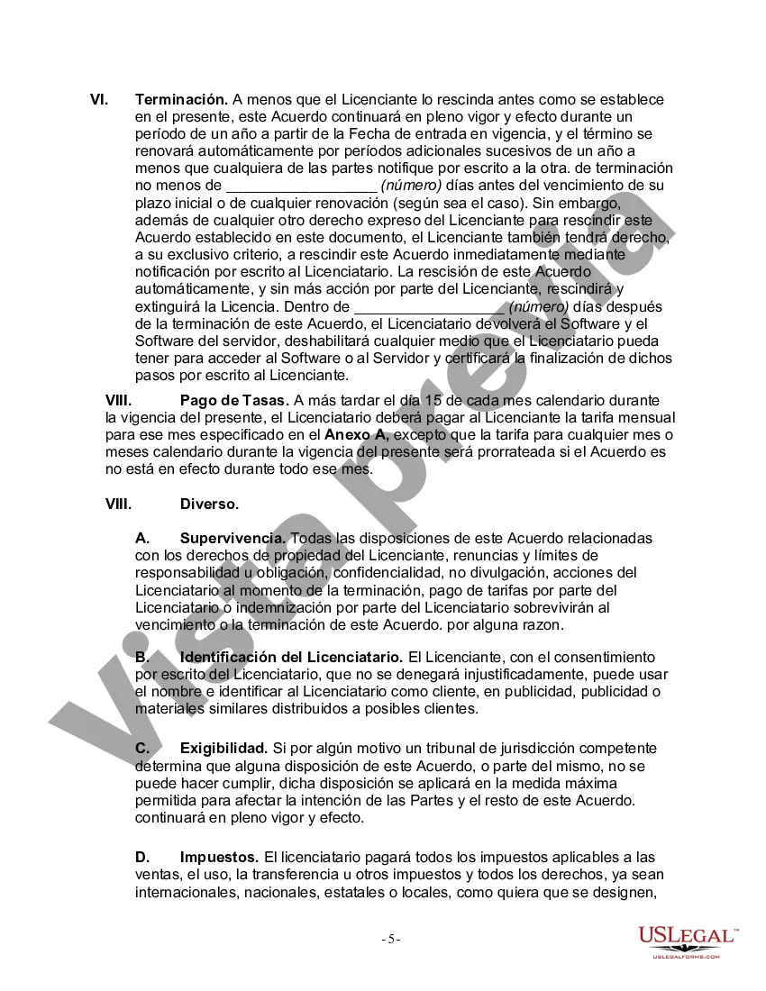 Preview Acuerdo de licencia de software orientado al proveedor con opción de período de prueba