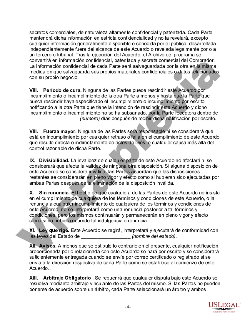 Preview Acuerdo de venta de productos de software