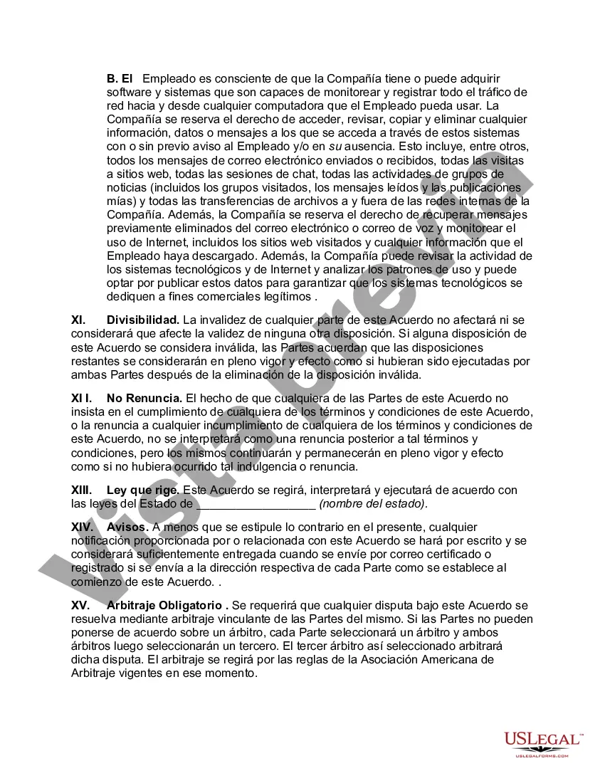 Preview Acuerdo de Empleo a Voluntad e Información Confidencial y Cesión de Invención