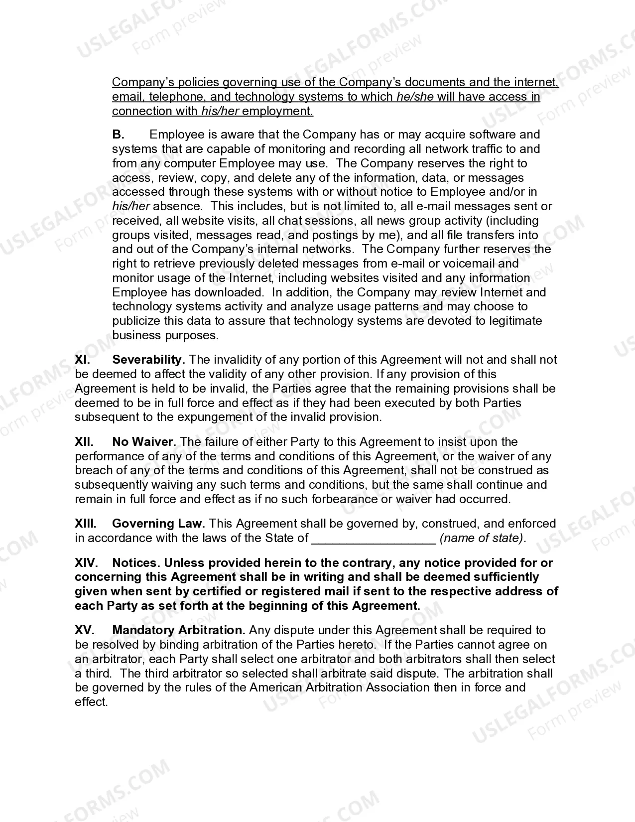 Preview At-Will Employment and Confidential Information Agreement and Invention Assignment