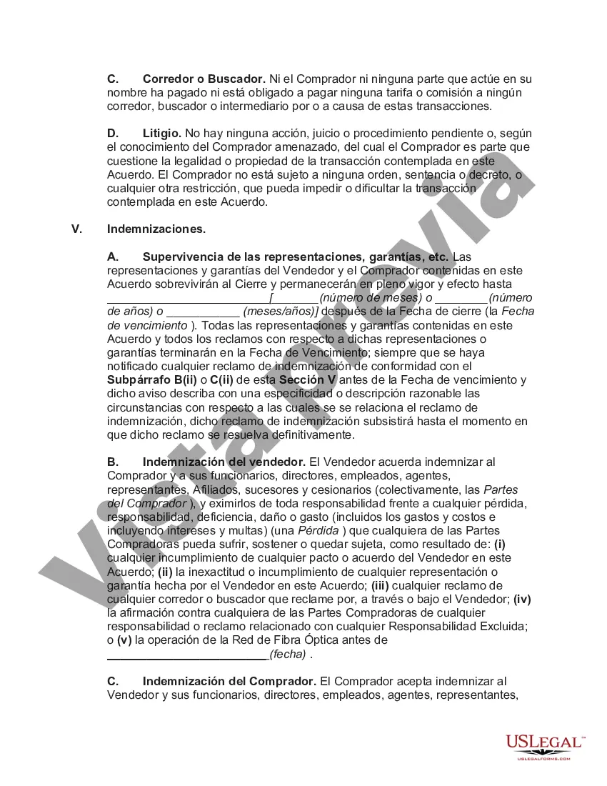 Preview Compra de red de fibra óptica como parte de un acuerdo de compra de activos