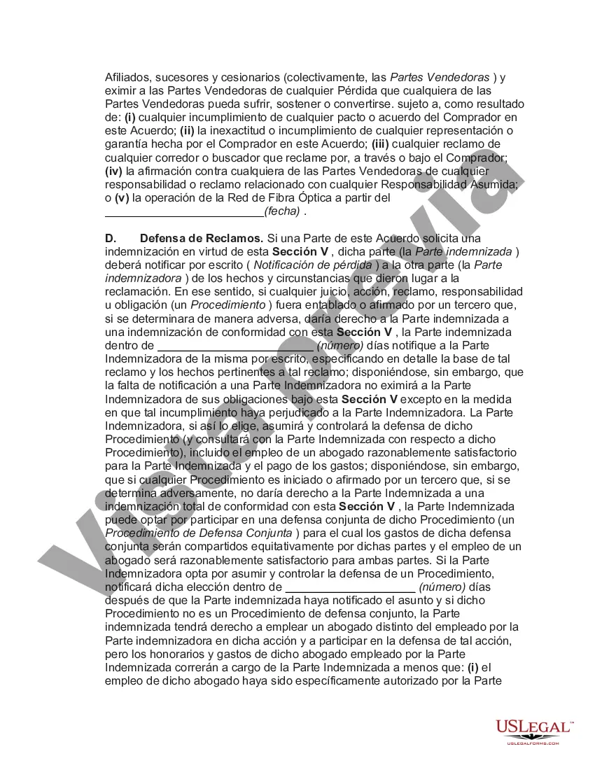 Preview Compra de red de fibra óptica como parte de un acuerdo de compra de activos