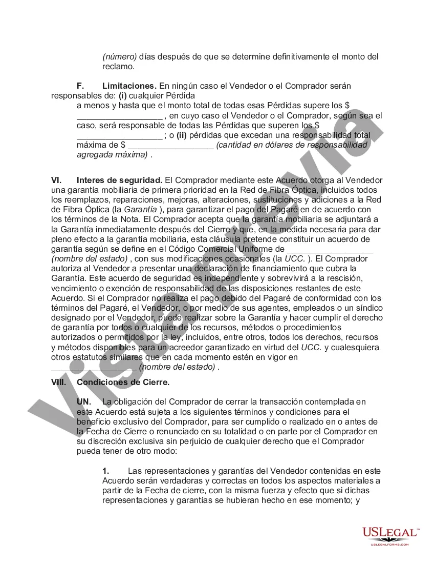 Preview Compra de red de fibra óptica como parte de un acuerdo de compra de activos
