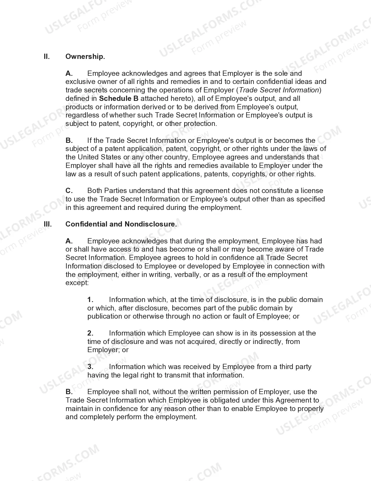 Preview Employment Agreement between Employee and Employer in Technology Business