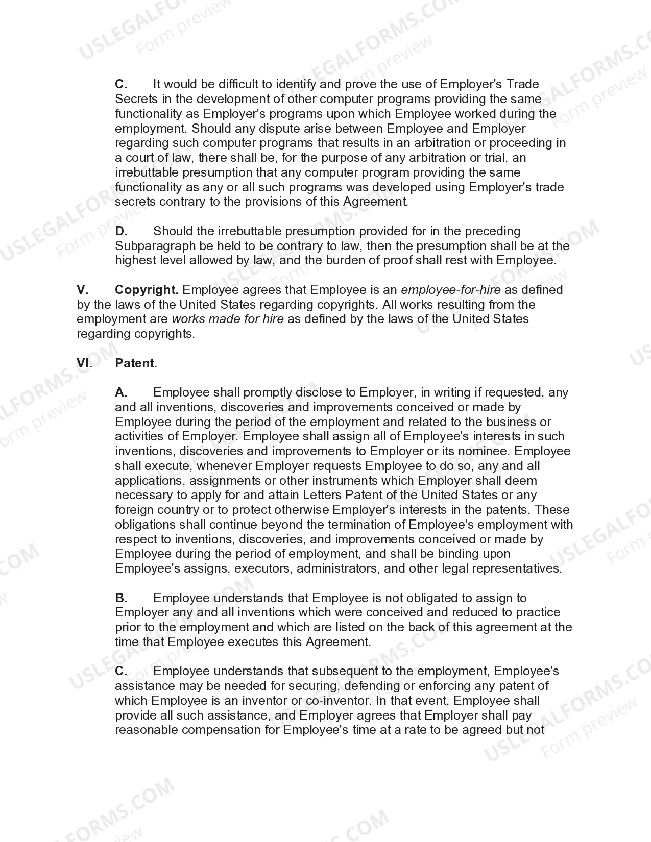 Preview Employment Agreement between Employee and Employer in Technology Business