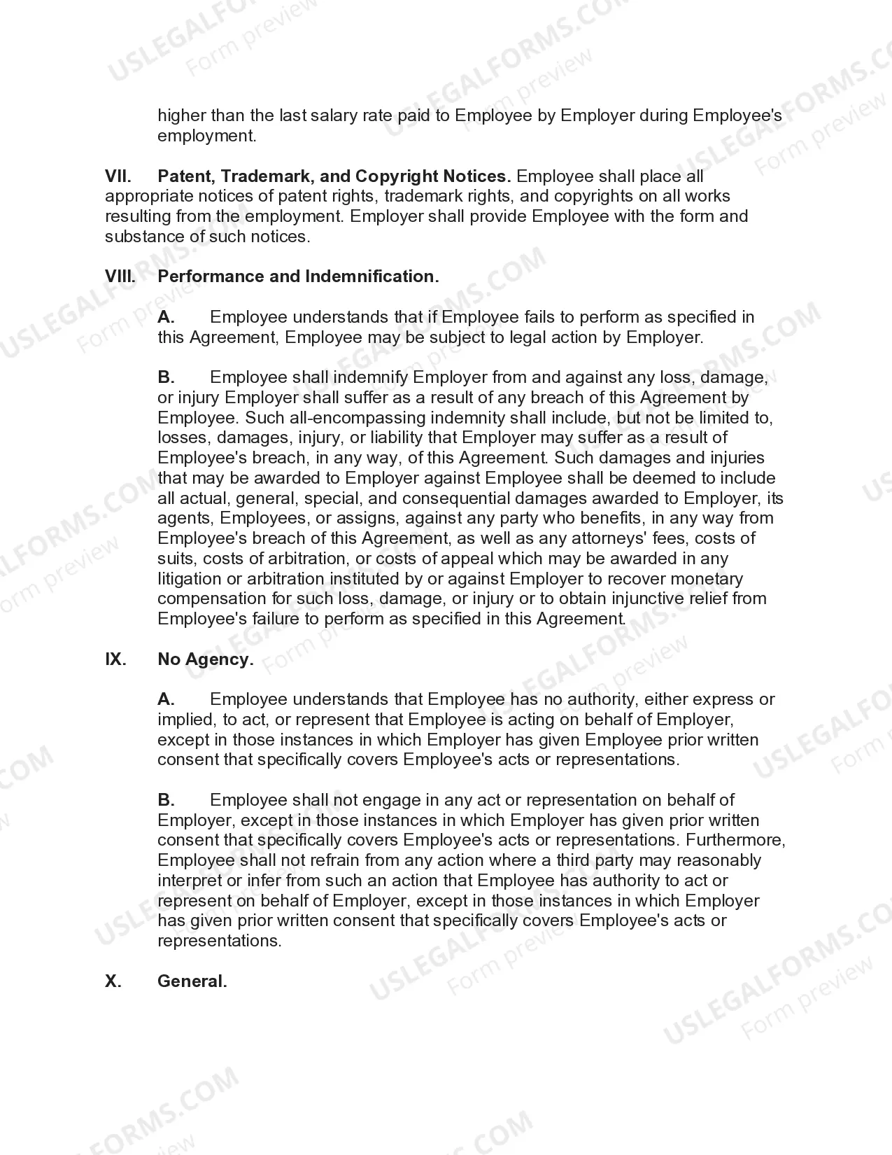 Preview Employment Agreement between Employee and Employer in Technology Business