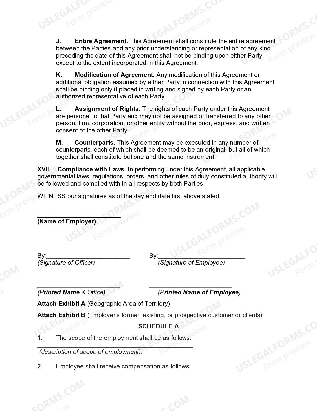 Preview Employment Agreement between Employee and Employer in Technology Business