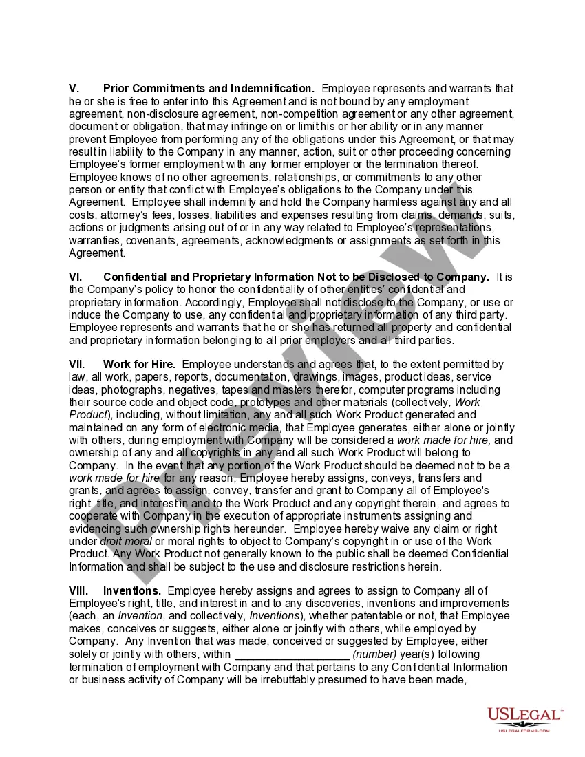 Preview Employment Non- Disclosure, Non- Solicitation, and Intellectual Property Assignment Agreement