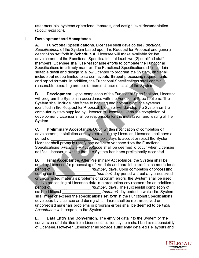 Get Software License Agreement with User Developed Functional Specifications Preview Software License Agreement with User Developed Functional Specifications