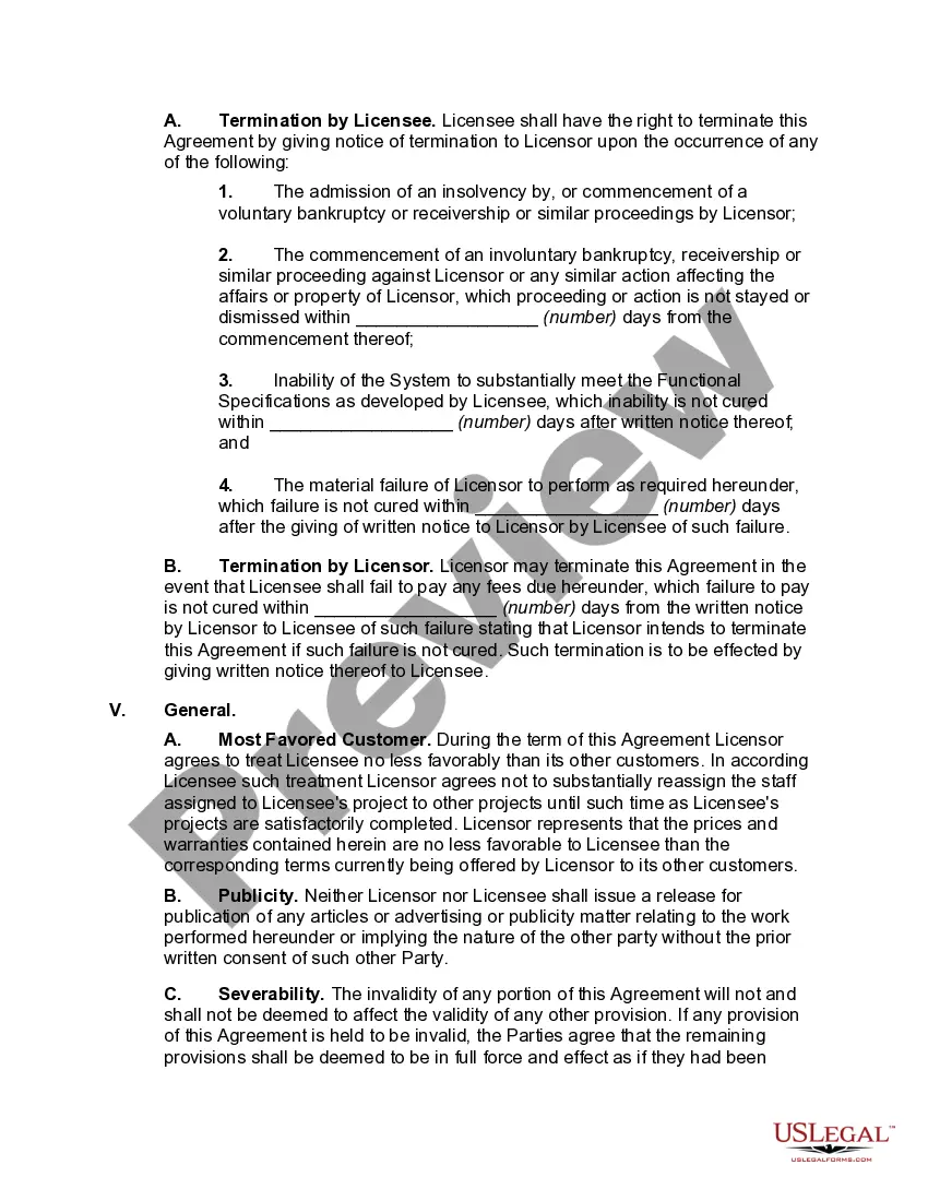 Get Software License Agreement with User Developed Functional Specifications Preview Software License Agreement with User Developed Functional Specifications