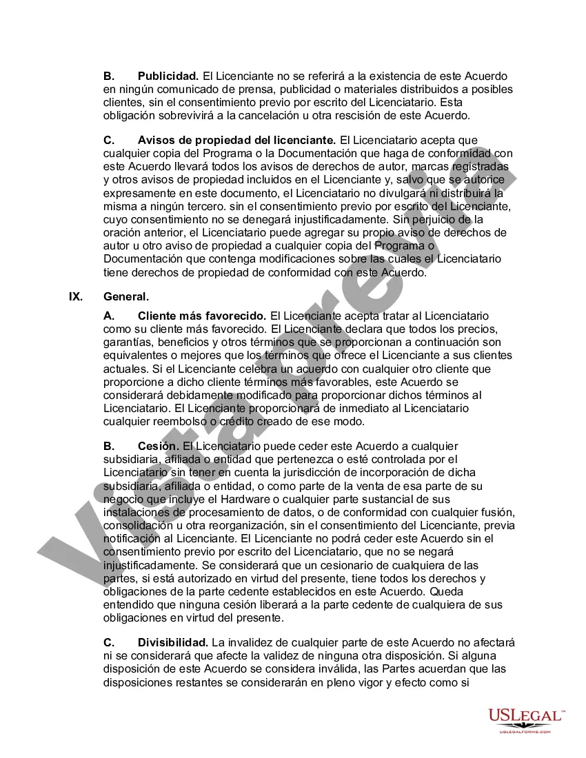 Preview Acuerdo de licencia de software orientado al licenciatario