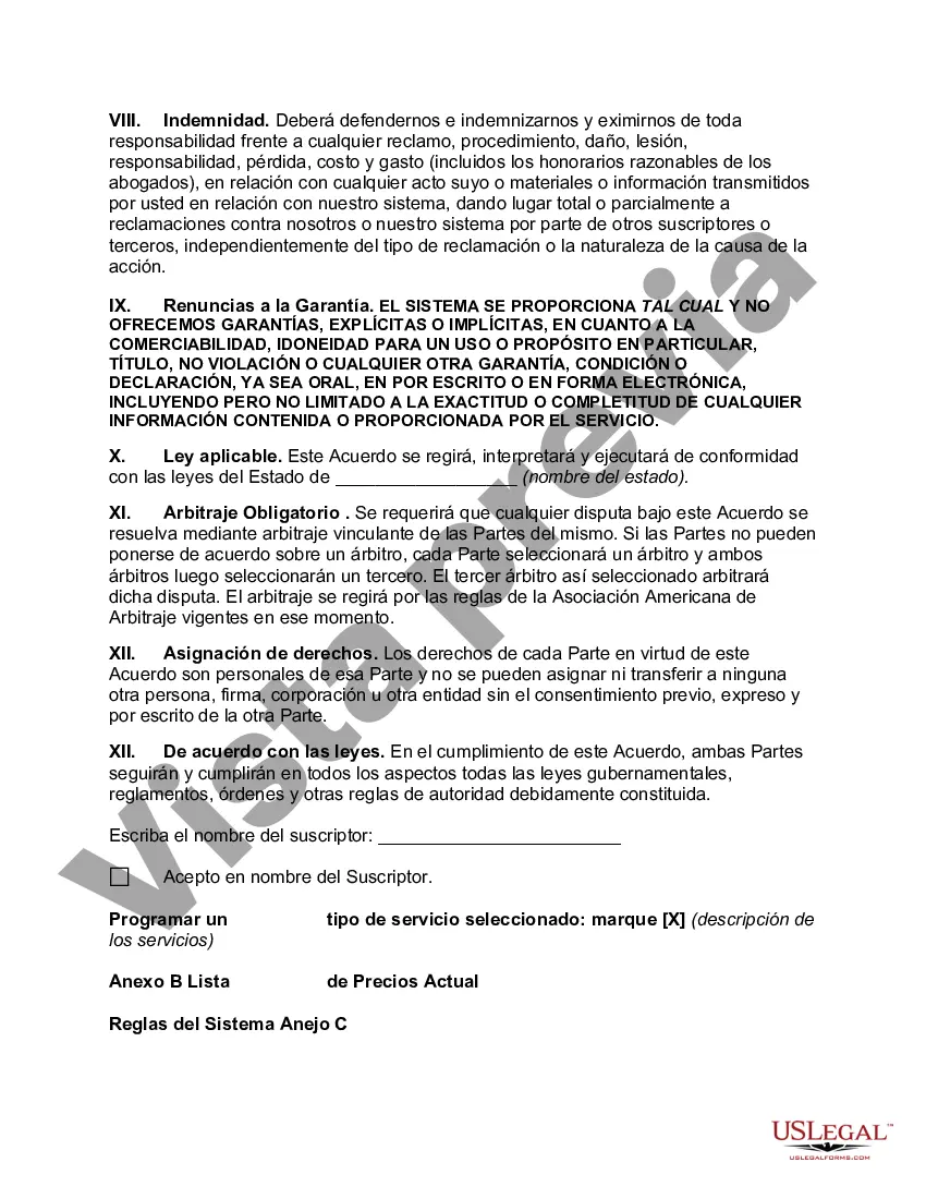 Preview Acuerdo de suscripción en línea