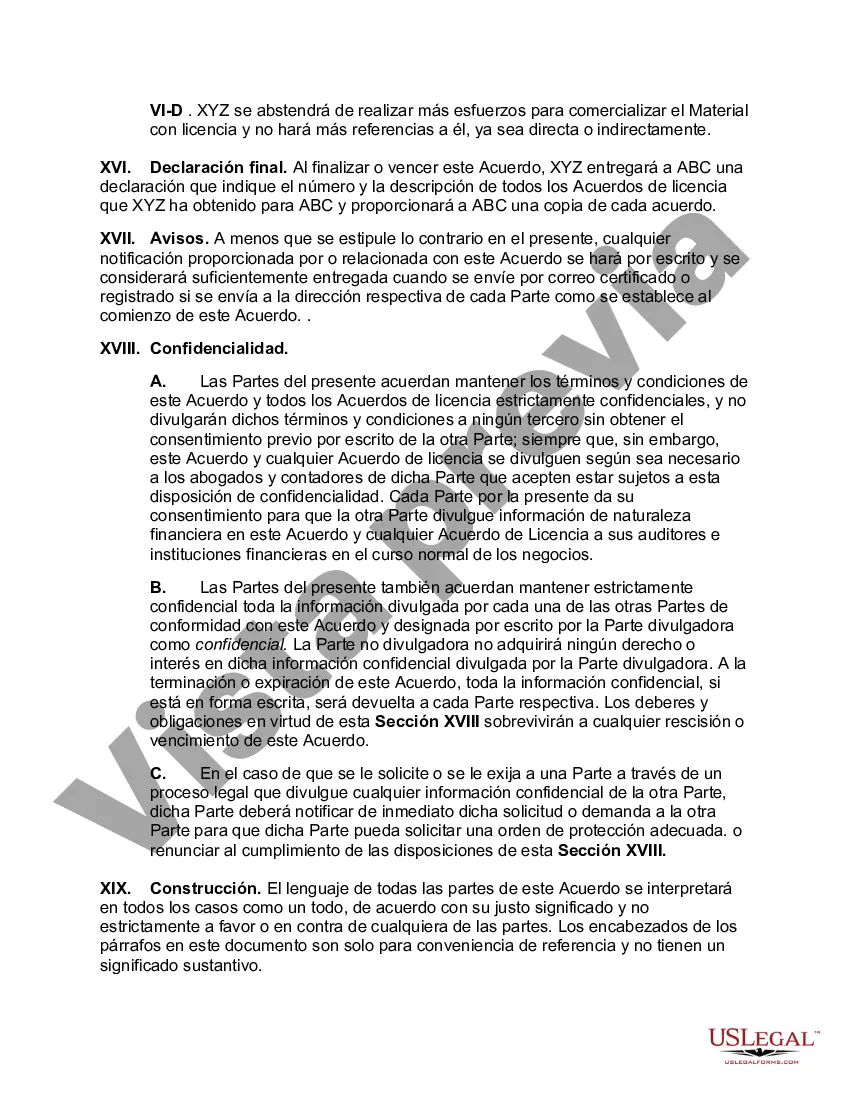 Preview Acuerdo de Representación de Licencia de Marca