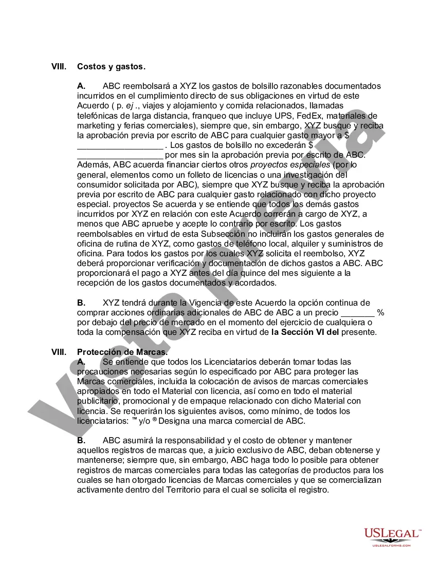 Preview Acuerdo de Representación de Licencia de Marca