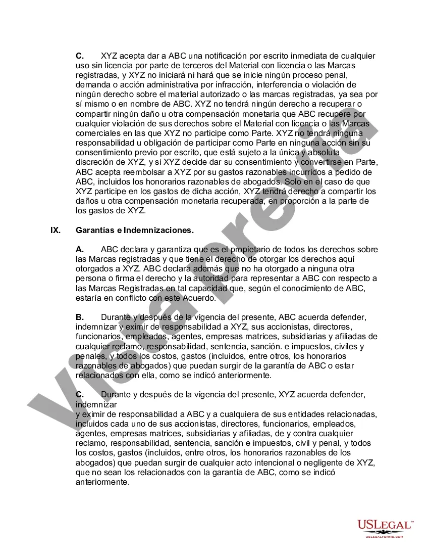 Preview Acuerdo de Representación de Licencia de Marca