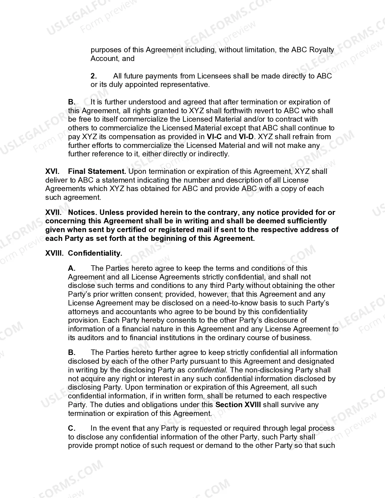 Preview Trademark License Representation Agreement