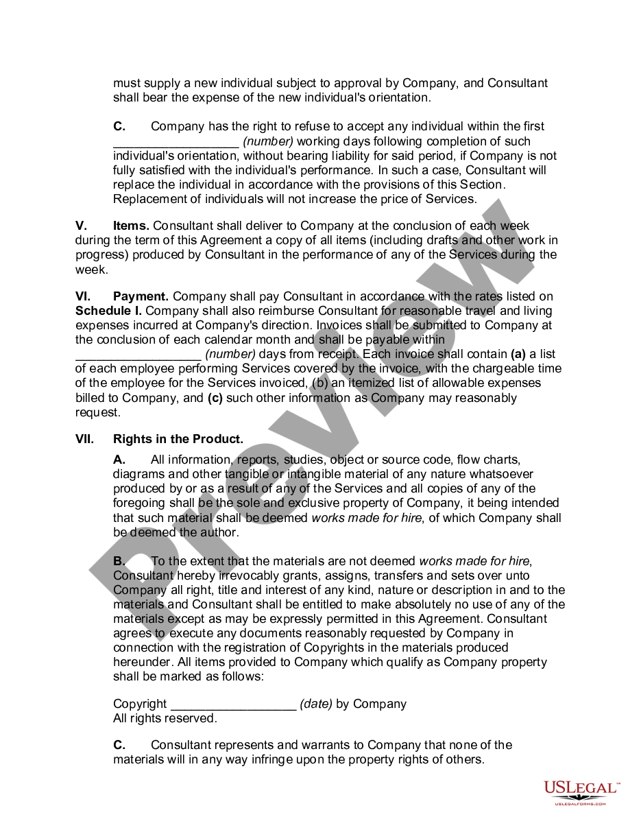 page 1 User Oriented Consulting Agreement preview