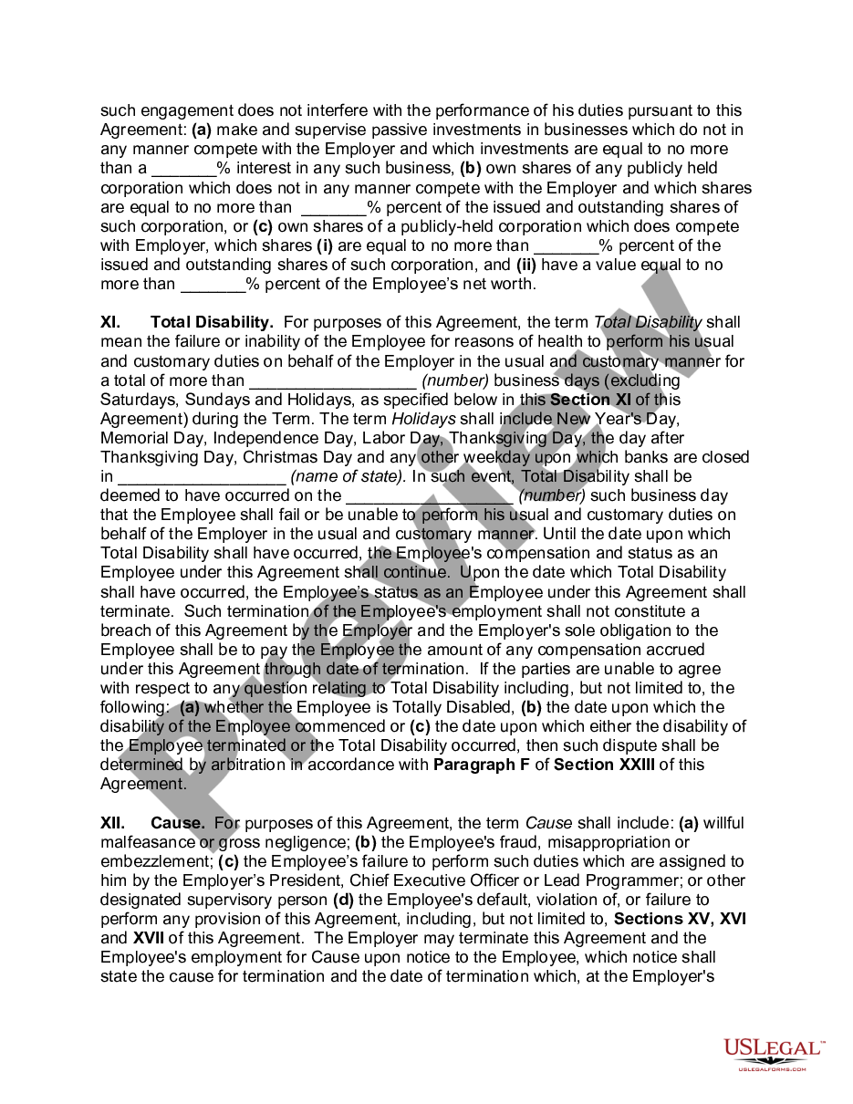 page 5 Employment Agreement with Senior Software Developer preview
