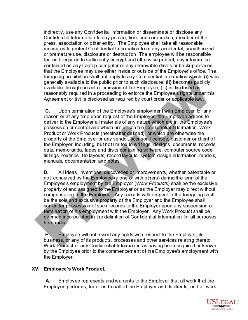 Preview Employment Agreement with Senior Software Developer