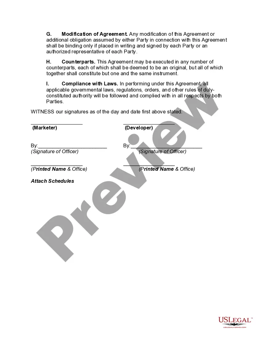 Get Joint Marketing and Development Agreement Preview Joint Marketing and Development Agreement