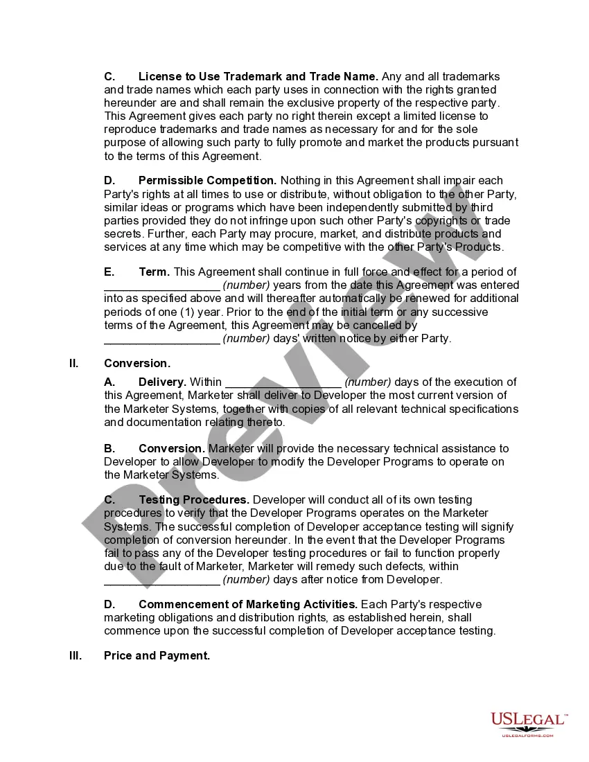 Get Joint Marketing and Development Agreement Preview Joint Marketing and Development Agreement