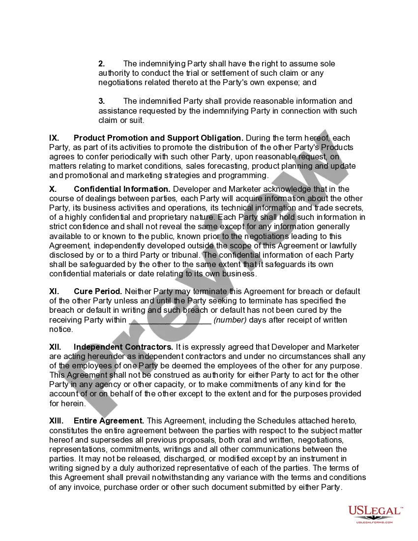 Get Joint Marketing and Development Agreement Preview Joint Marketing and Development Agreement