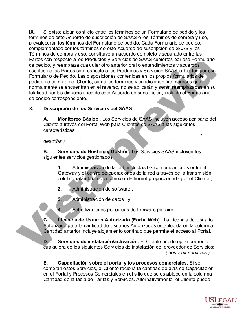 Preview Acuerdo de suscripción de software como servicio