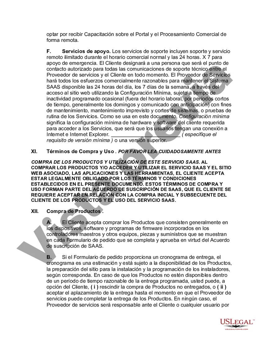 Preview Acuerdo de suscripción de software como servicio