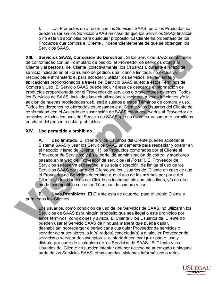 Preview Acuerdo de suscripción de software como servicio