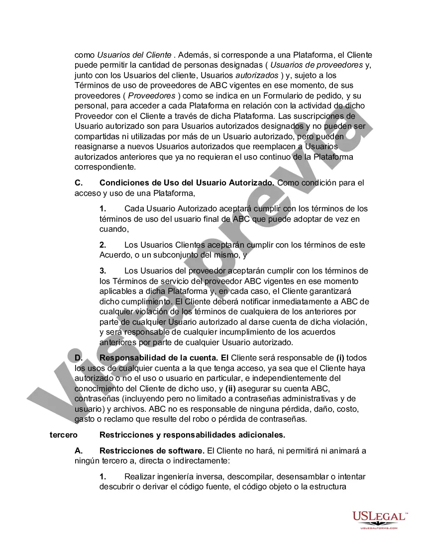 Preview Acuerdo maestro de servicios y SaaS