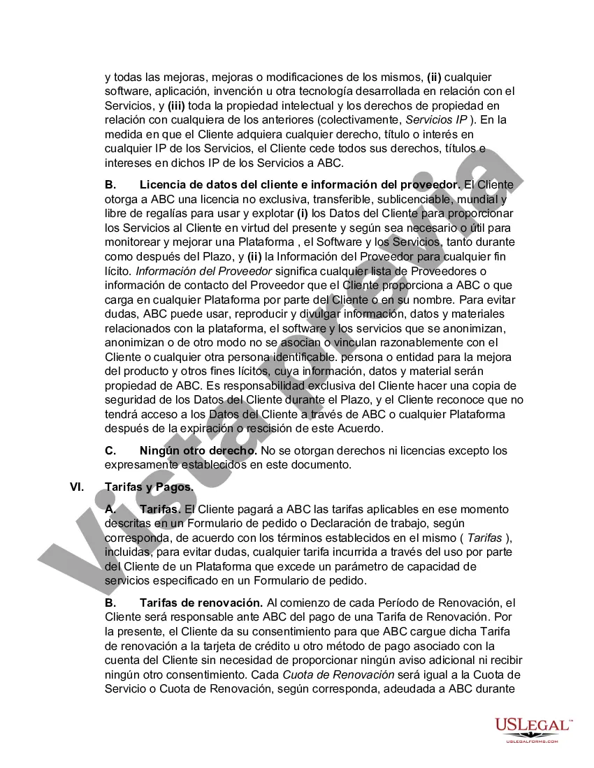 Preview Acuerdo maestro de servicios y SaaS