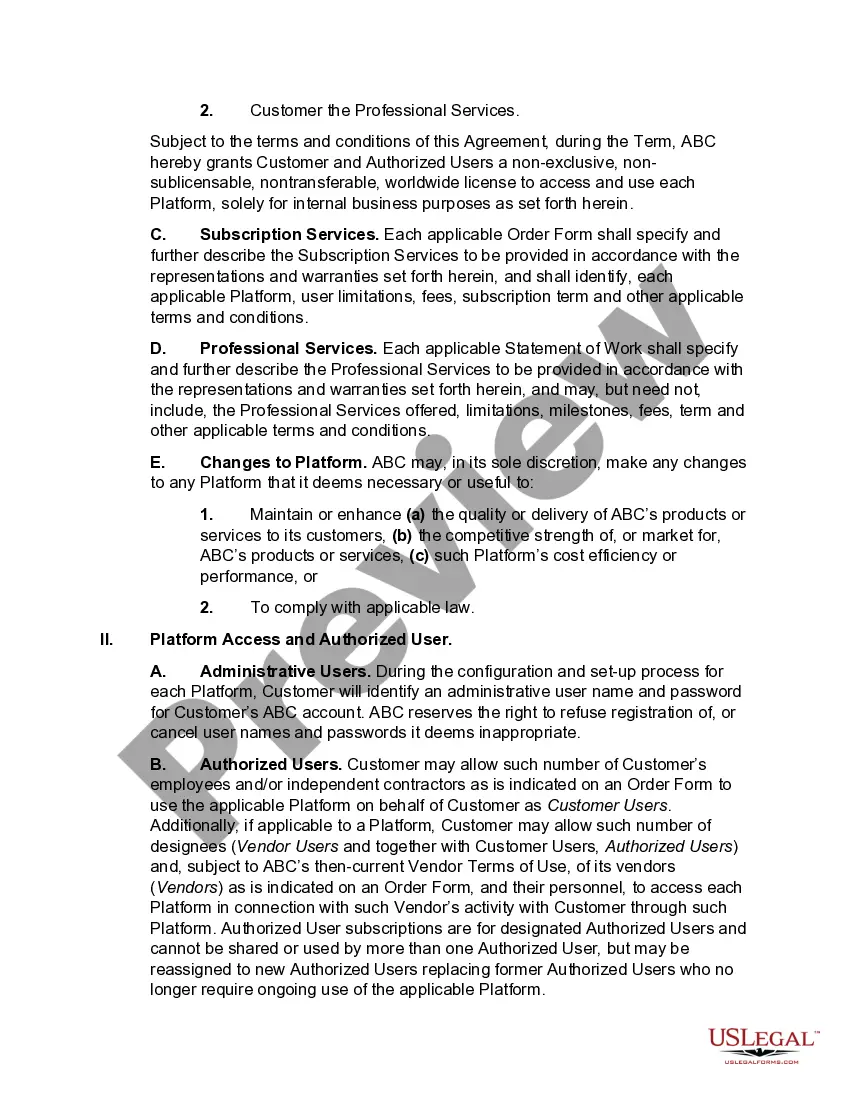 Get Master SaaS and Services Agreement Preview Master SaaS and Services Agreement
