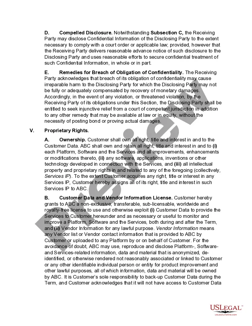 Get Master SaaS and Services Agreement Preview Master SaaS and Services Agreement