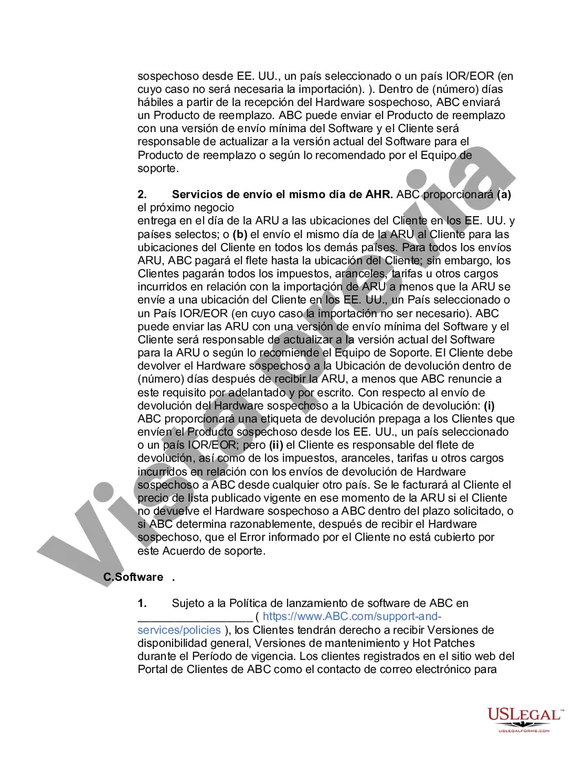 Preview Acuerdo de soporte de software y productos