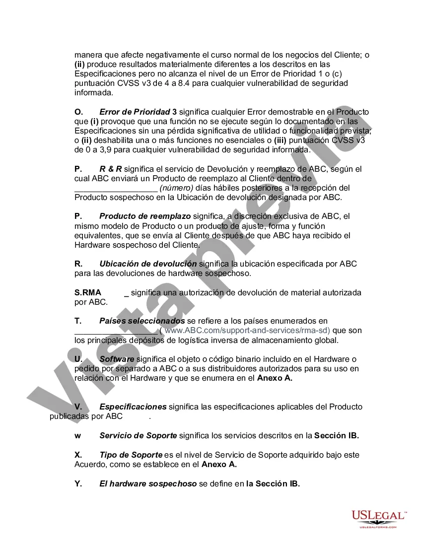 Preview Acuerdo de soporte de software y productos