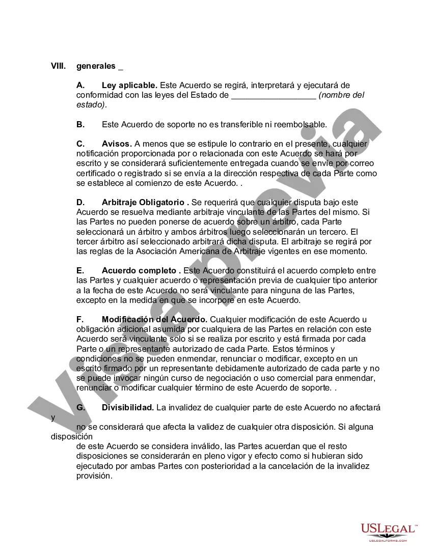 Preview Acuerdo de soporte de software y productos