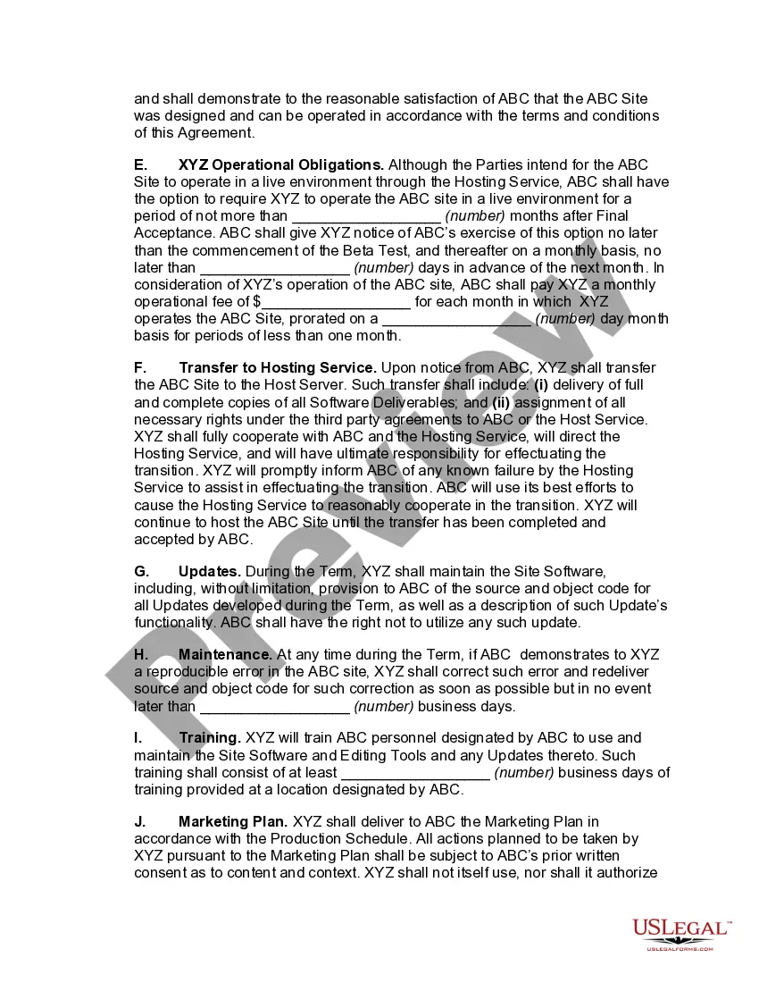 Get User Oriented Web Site Development Agreement Preview User Oriented Web Site Development Agreement