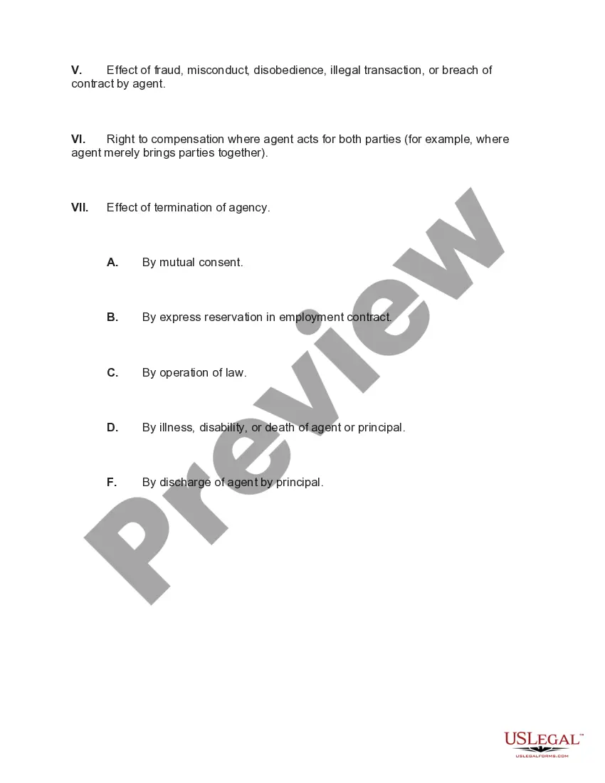 Preview Matters to be Considered in Drafting Provisions for Compensation of Agent