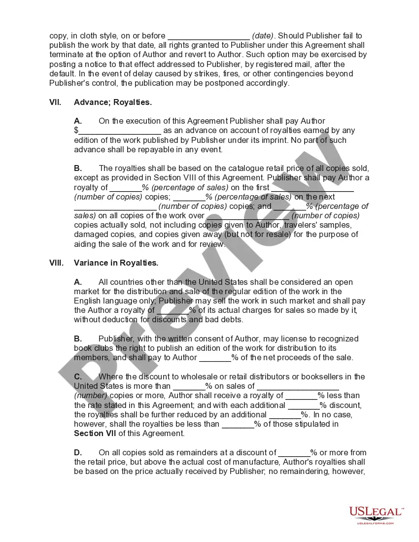 Preview General Form of Publishing Agreement