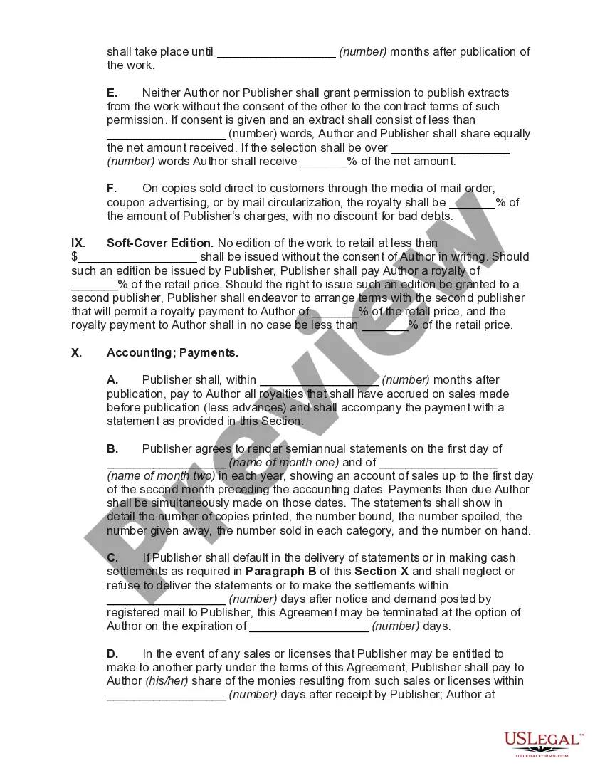 Preview General Form of Publishing Agreement