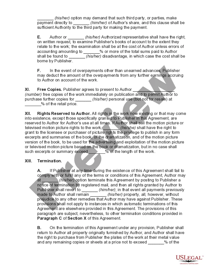 Preview General Form of Publishing Agreement