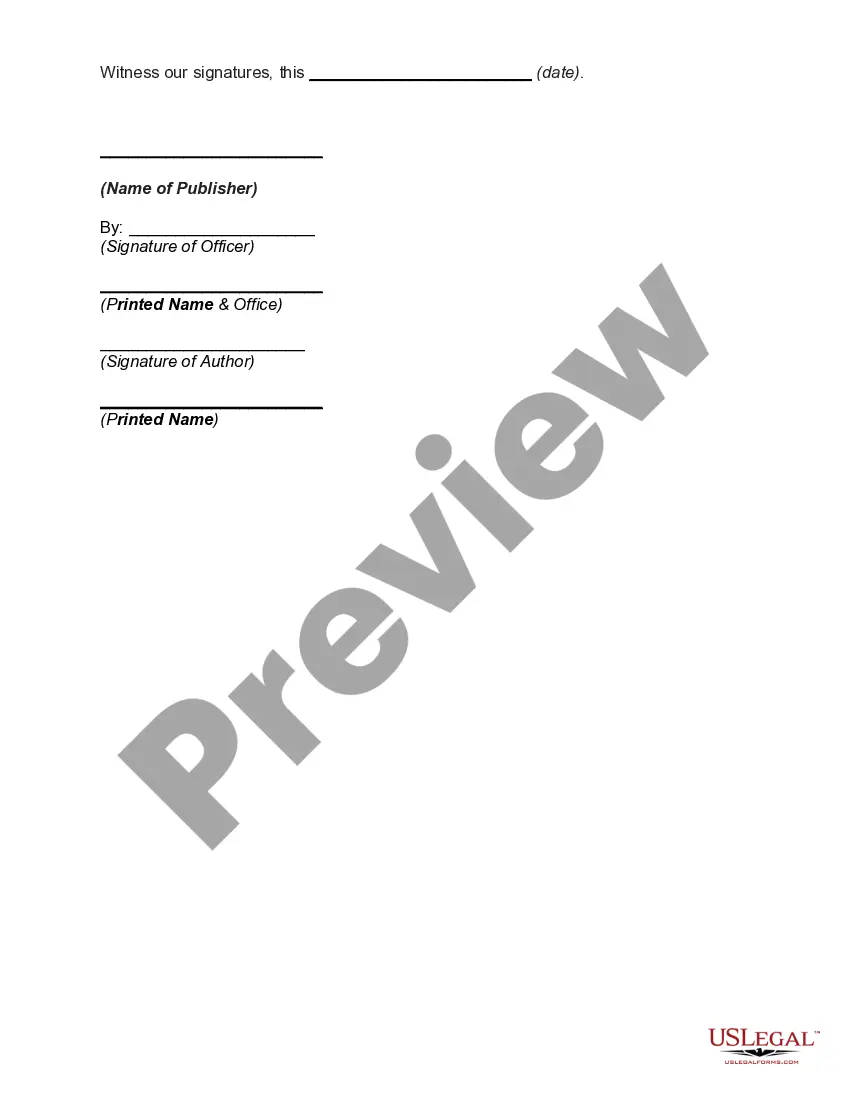 Preview General Form of Publishing Agreement