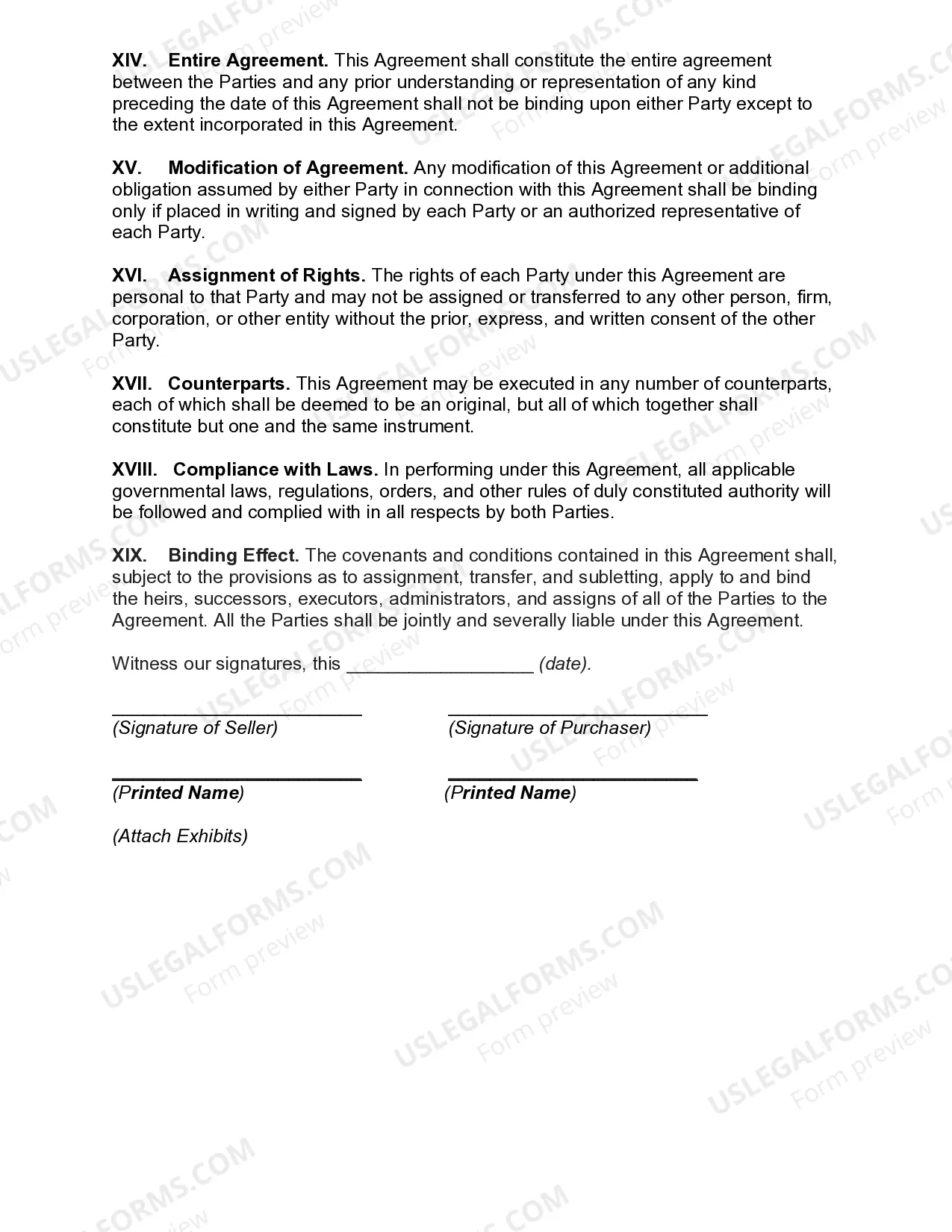 Preview Agreement to Sell Land for Construction of Seawall