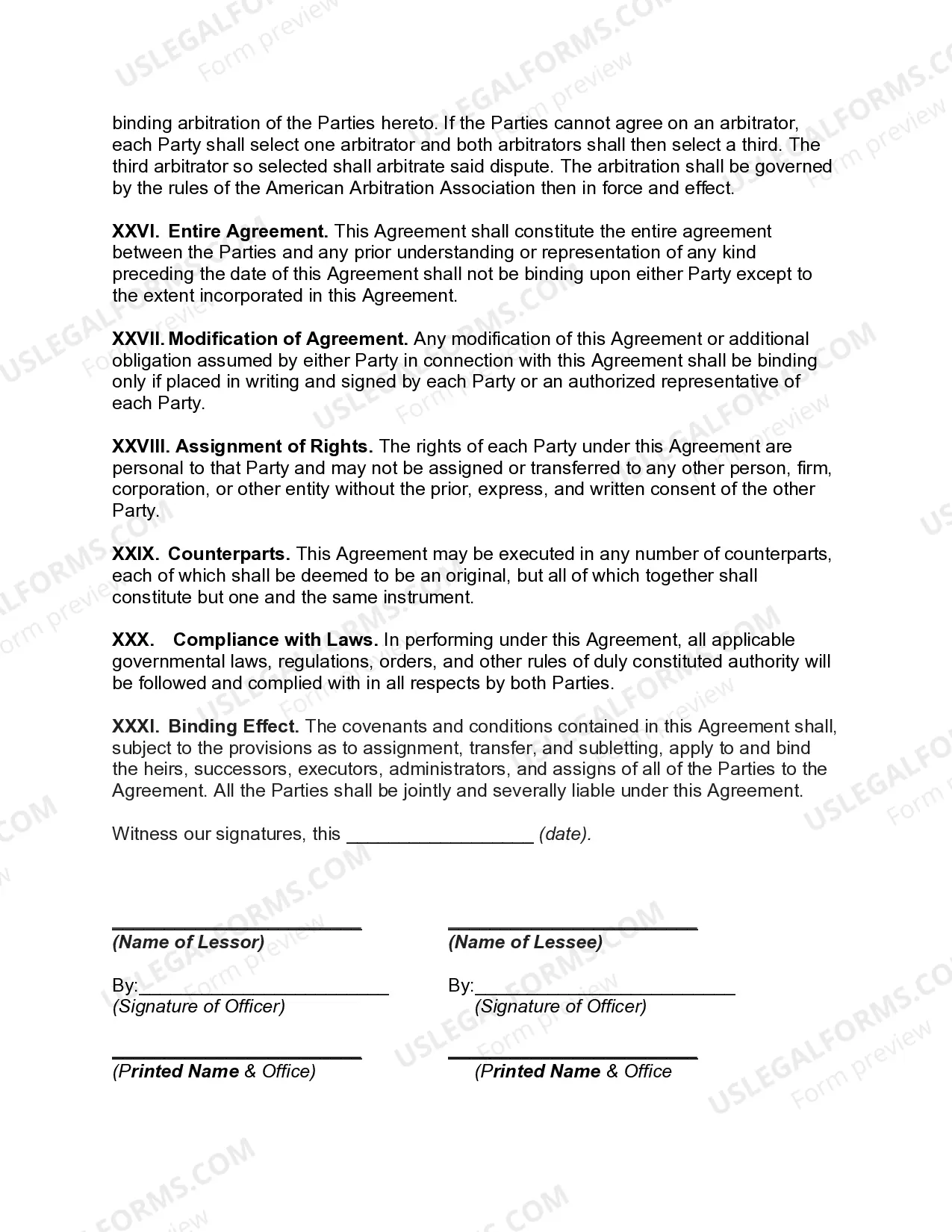 Preview Personal Property Lease - Finance Lease - Equipment