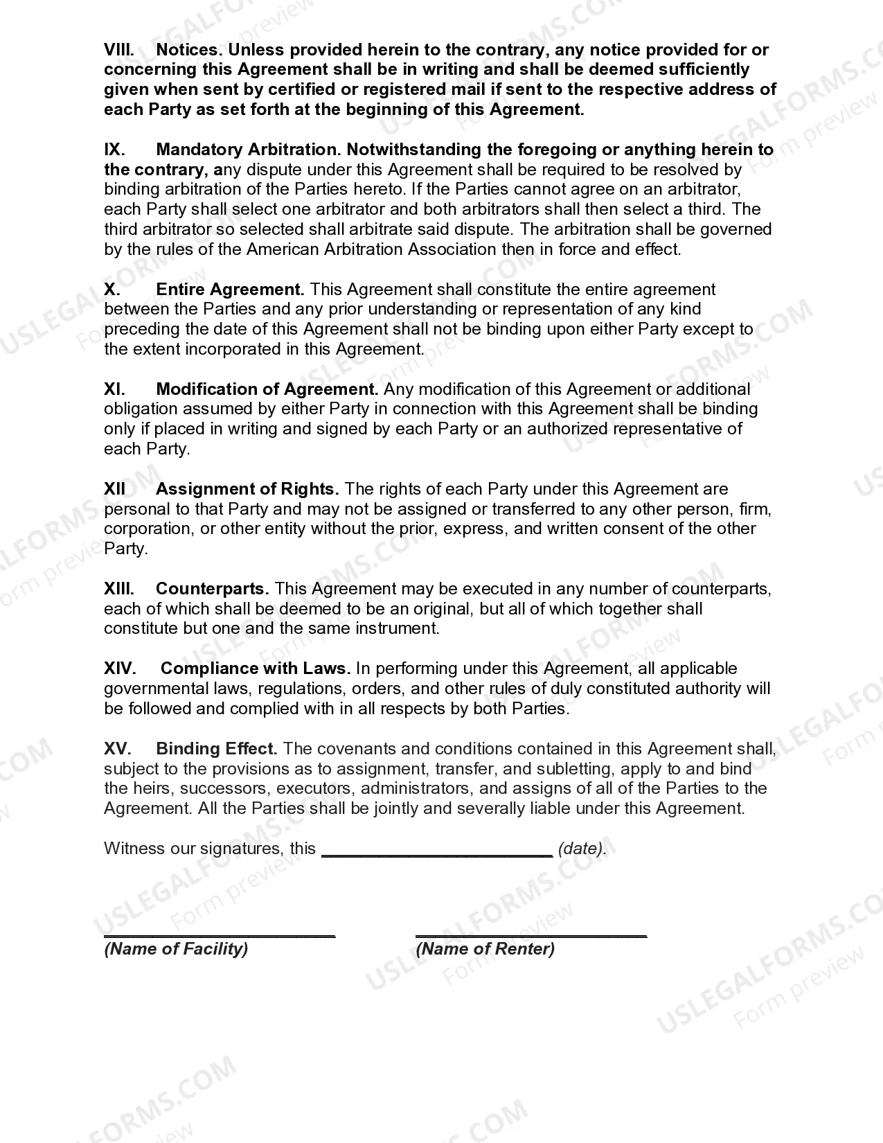Preview Wedding Venue Rental Agreement
