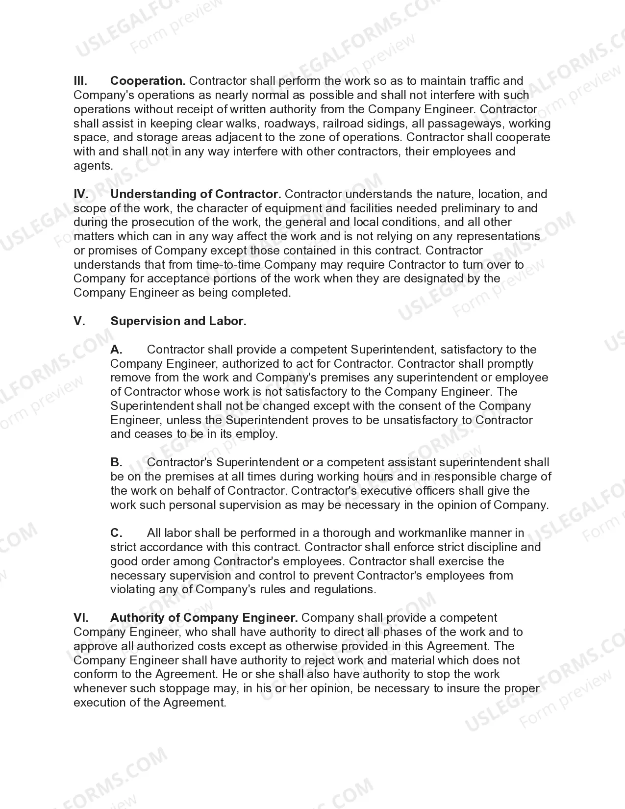 Preview Agreement for Construction of a Building Covering General Conditions with Owner's Engineer to Direct Work and Approve Costs