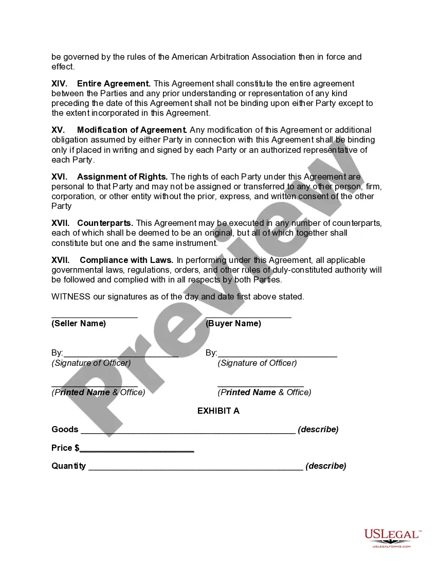 Get Contract for the Sale of Goods Preview Contract for the Sale of Goods