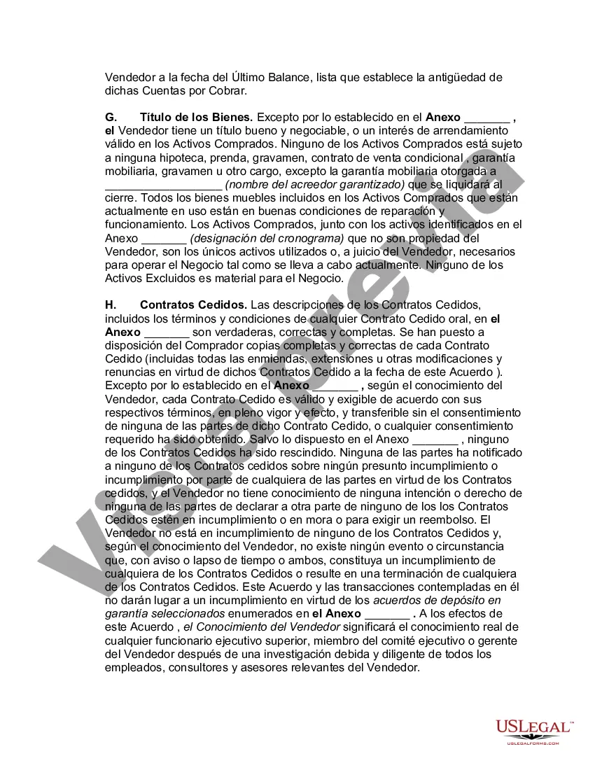 Preview Acuerdo para la Venta de Todos los Activos en el Negocio de Software Informático