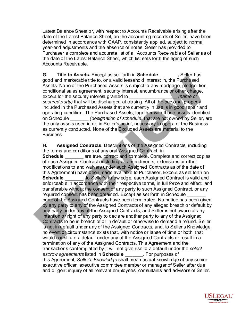 page 8 Agreement for Sale of all Assets in Computer Software Business preview
